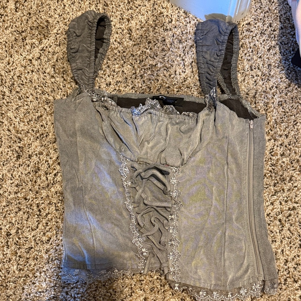 RSQ Gray Ruched Camisole Top